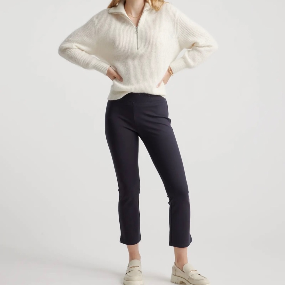 NWT Quince Ultra-Stretch Ponte Kick Flare Pant Navy Large